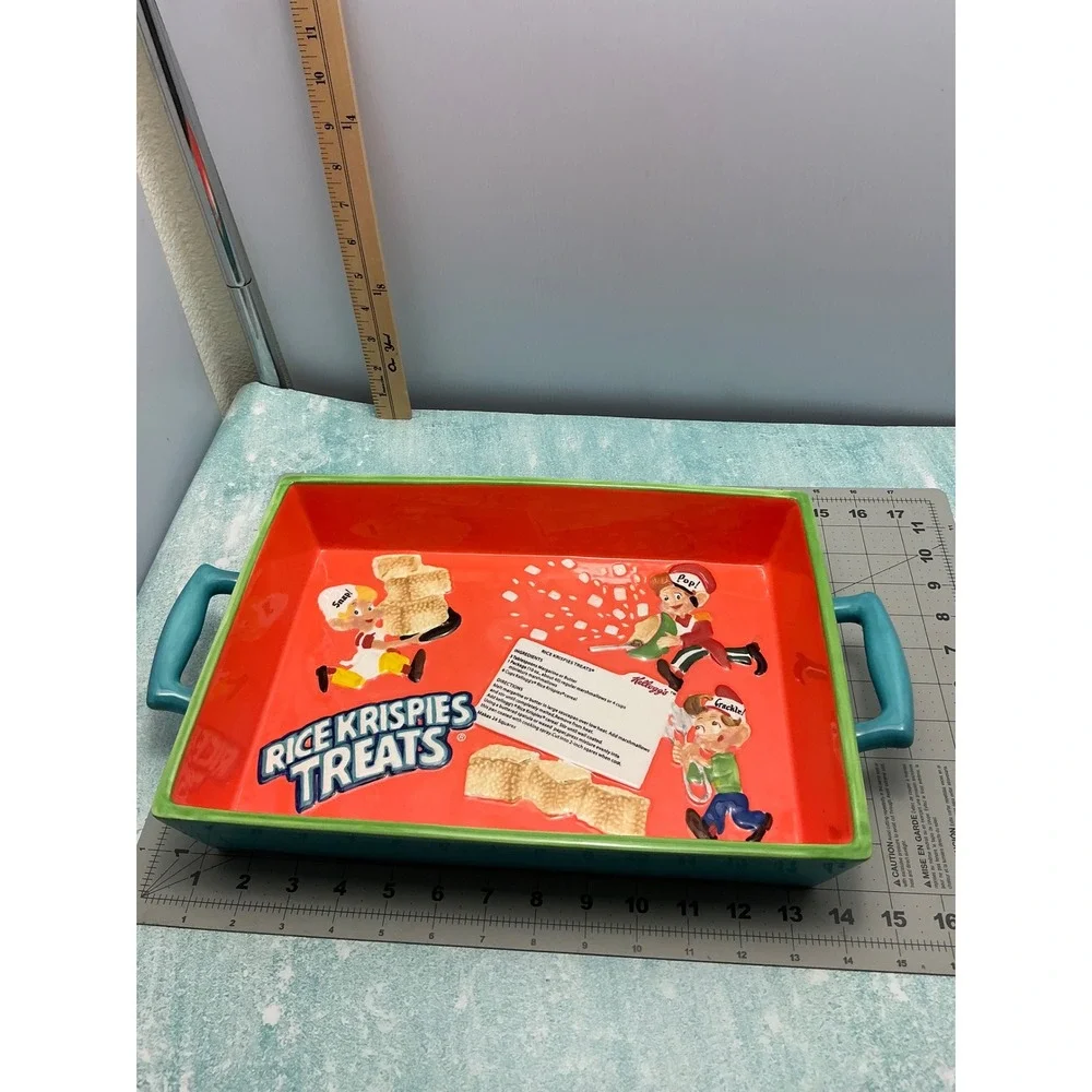 Vintage Kelloggs‎ Rice Krispies Treats Ceramic Baking Dish Snap Crackle Pop 2005